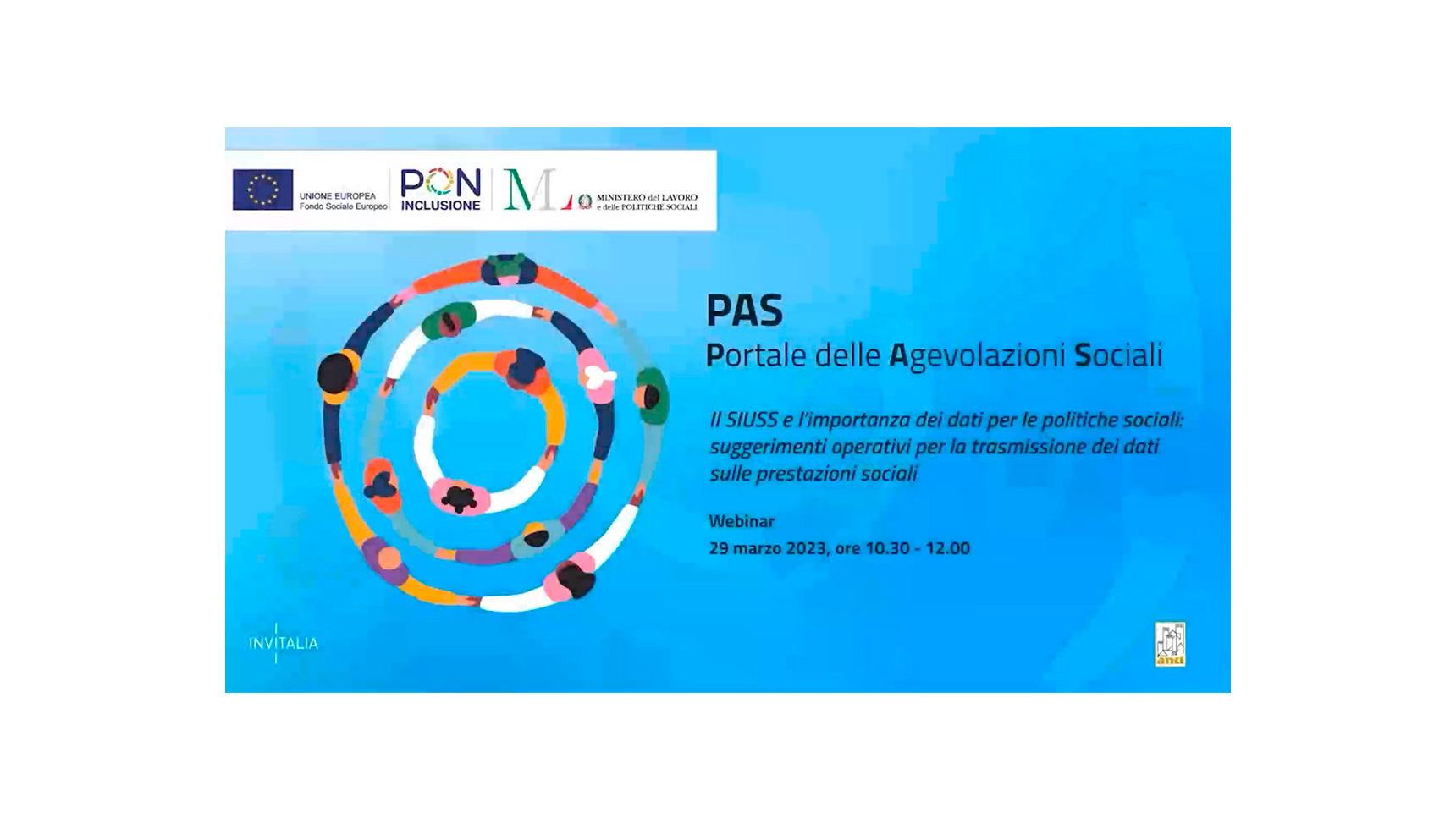Progetto PAS (Portale delle Agevolazioni Sociali) - Webinar di presentazione