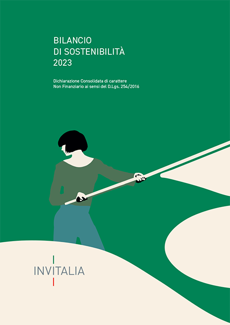 Copertina del Bilancio sostenibilità Invitalia 2023